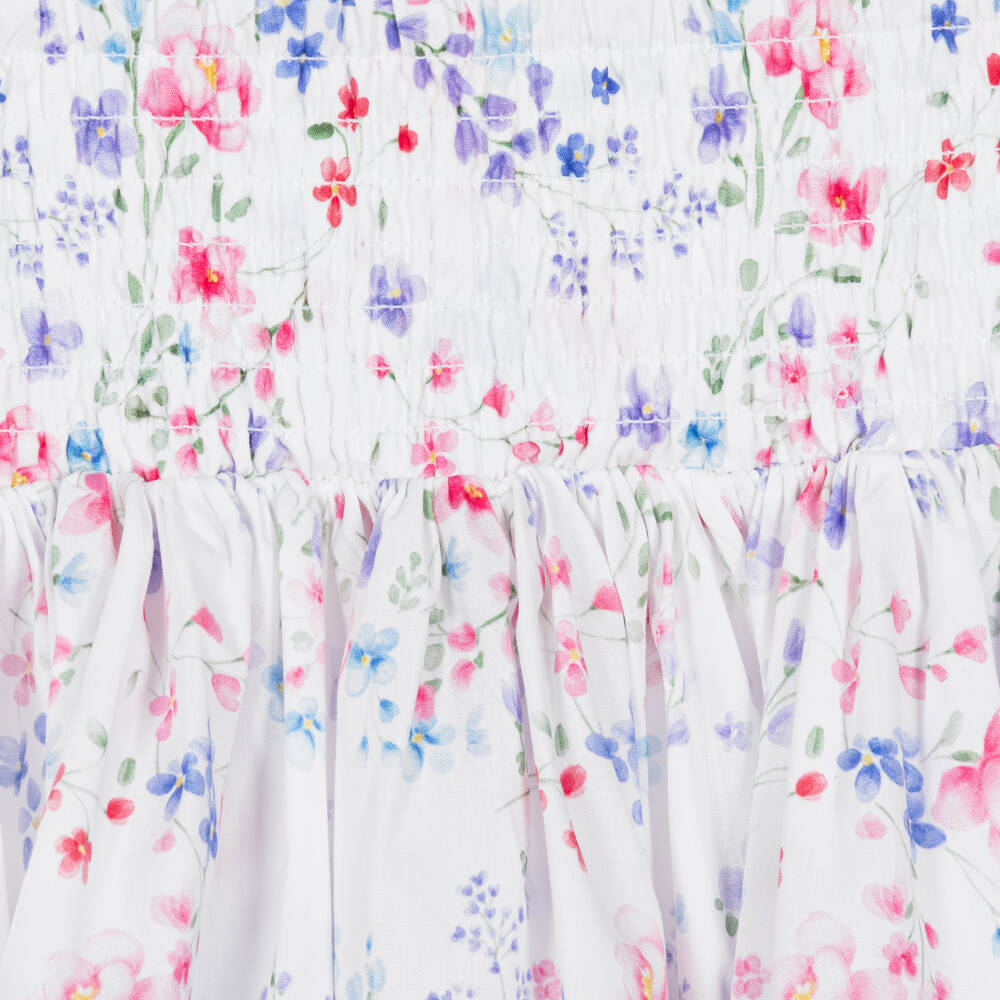 iDO-Girls Pink Cotton Butterfly & Floral Print Skirt Set | Childrensalon