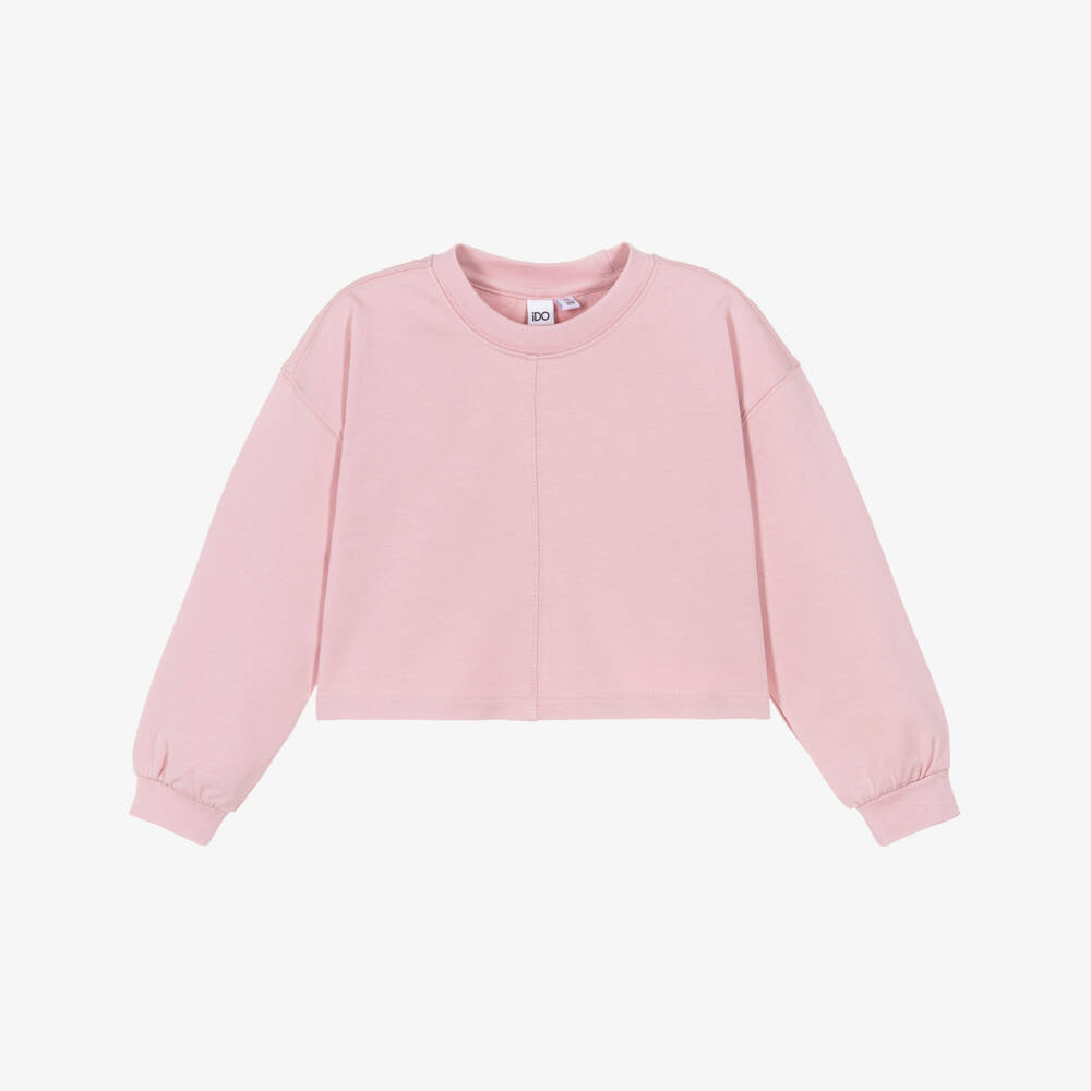 iDO-سويتشيرت قطن لون زهري للبنات | Childrensalon