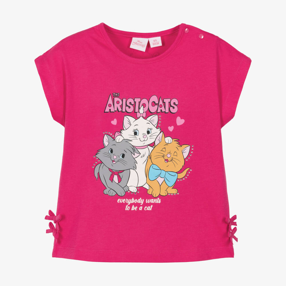 iDO-Girls Pink Cotton Jersey Aristocats T-Shirt | Childrensalon