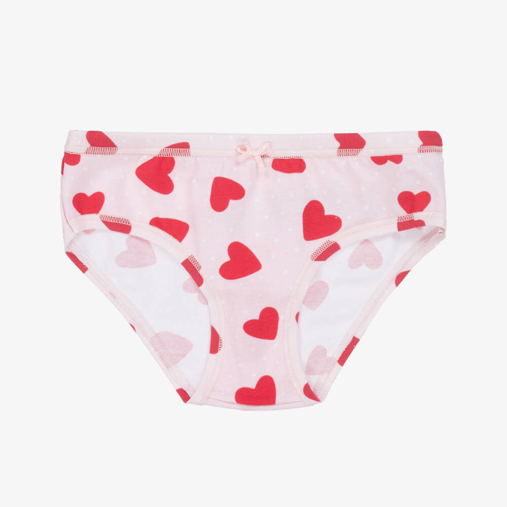iDO Junior-Girls Pink Cotton Knickers (3 Pack) | Childrensalon