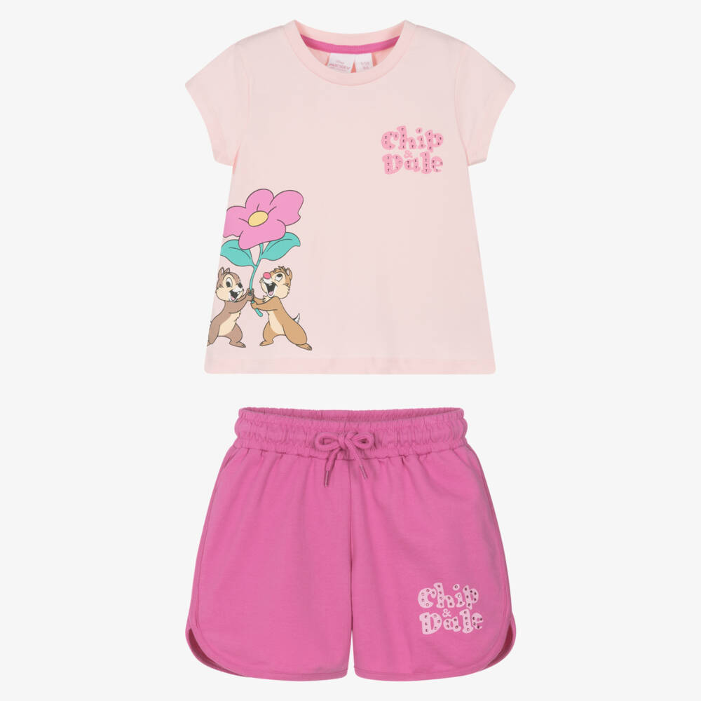 Ido baby girls pink disney shorts set with diamant s childrensalon