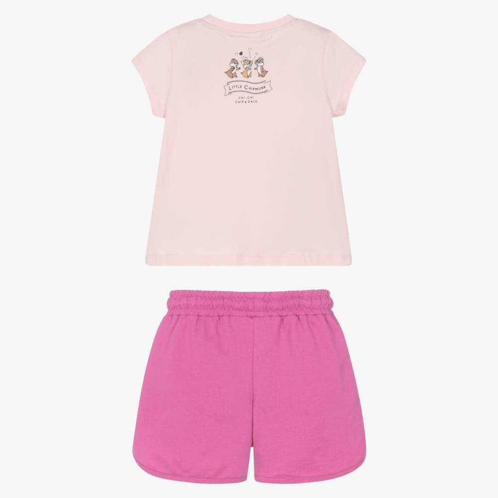 Ido baby girls pink disney shorts set with diamant s childrensalon