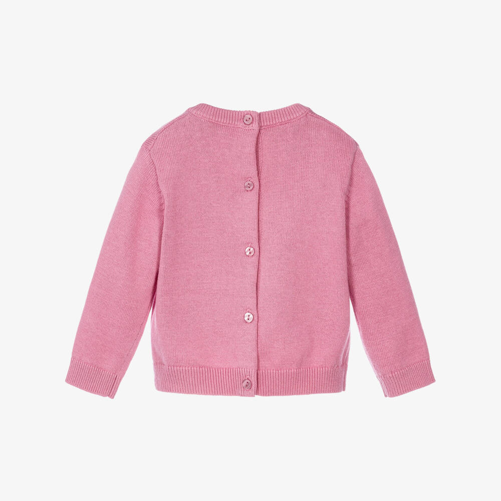 iDO-Girls Pink Dog & Heart Sweater | Childrensalon
