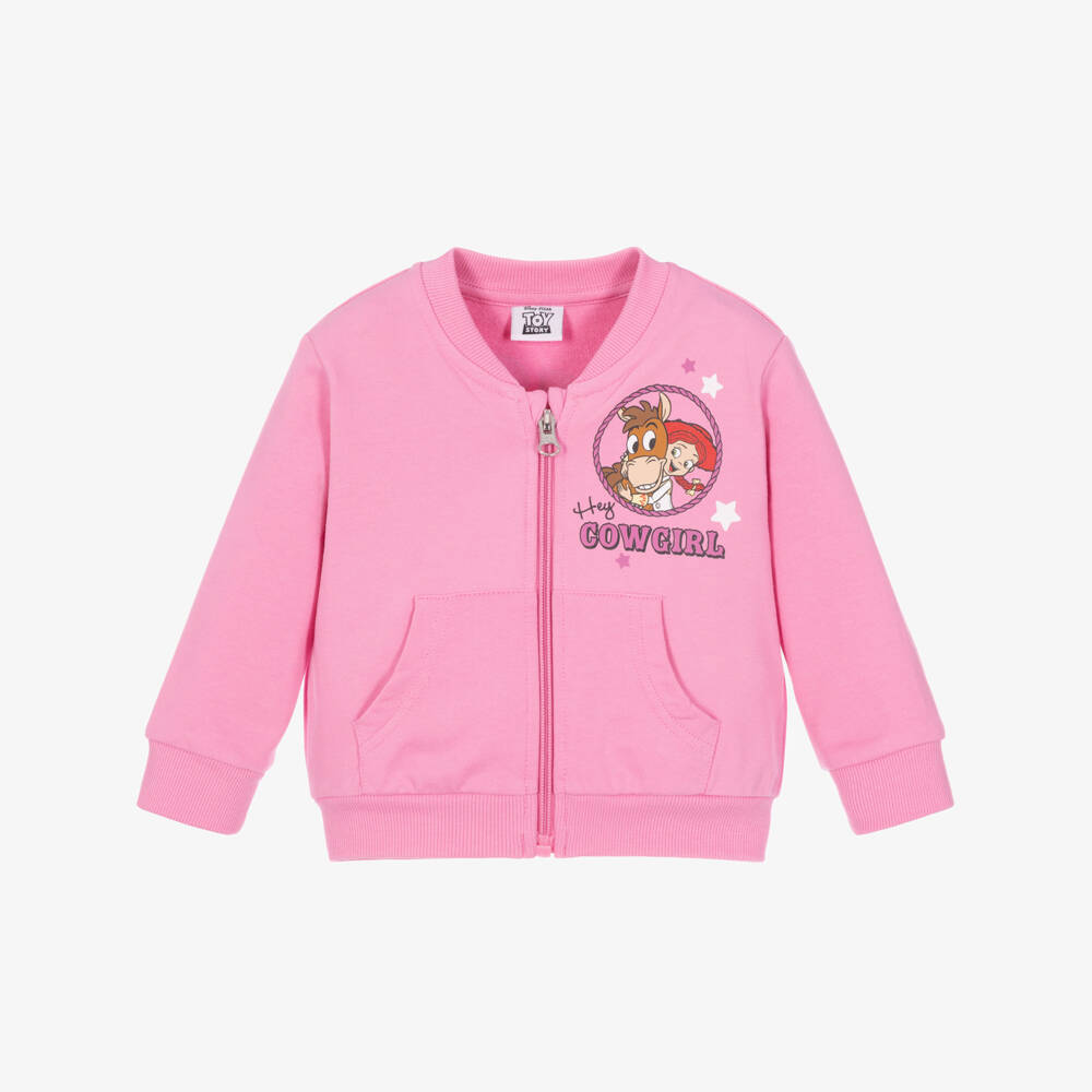 iDO-Girls Pink Toy Story Zip-Up Top with Jessie Motifs | Childrensalon