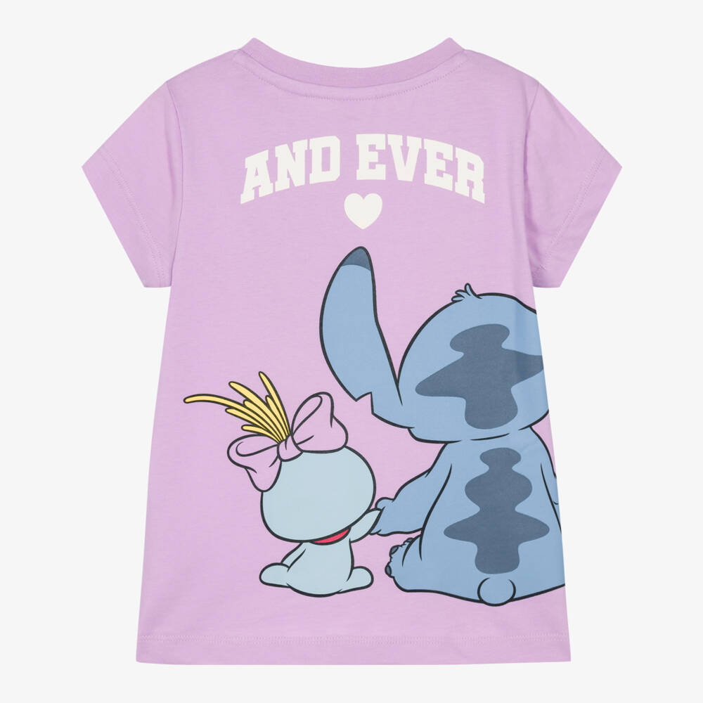 iDO-Girls Purple Disney T-Shirt with Stitch & Scrump | Childrensalon