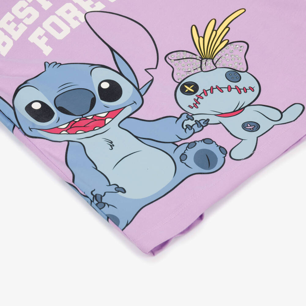 iDO-Girls Purple Disney T-Shirt with Stitch & Scrump | Childrensalon