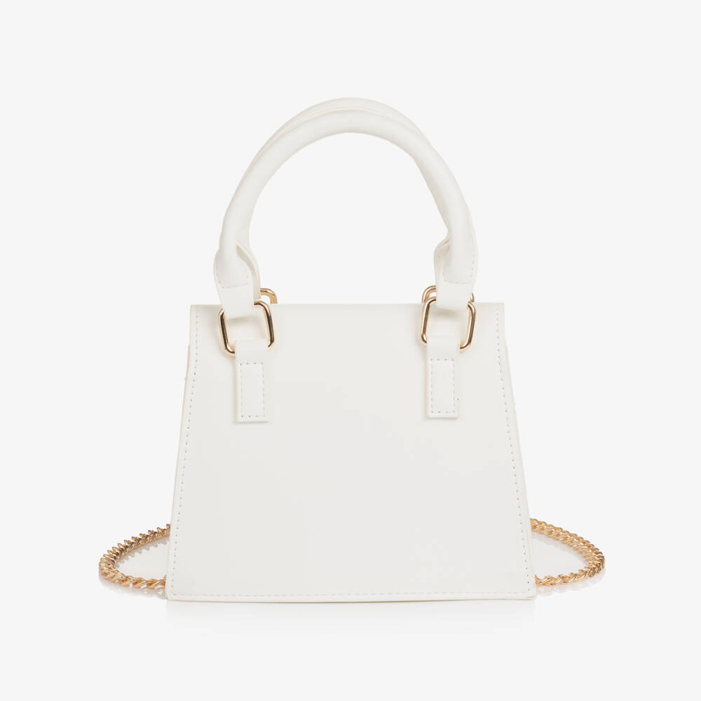 iDO-Girls White Handbag with Gold Rhinestones (19cm) | Childrensalon