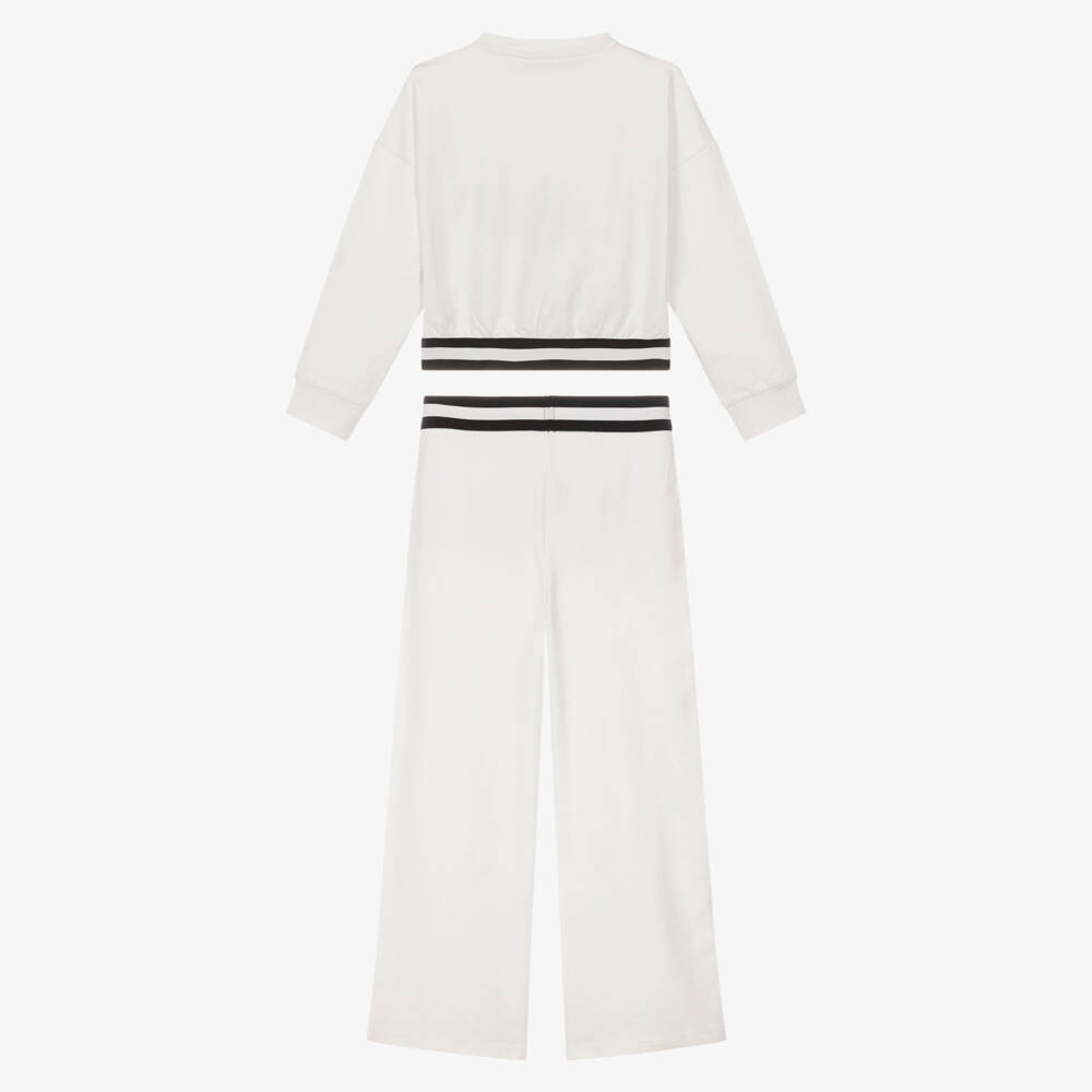 iDO-Спортивный костюм белый трикотажный со слоганом для девочек | Childrensalon