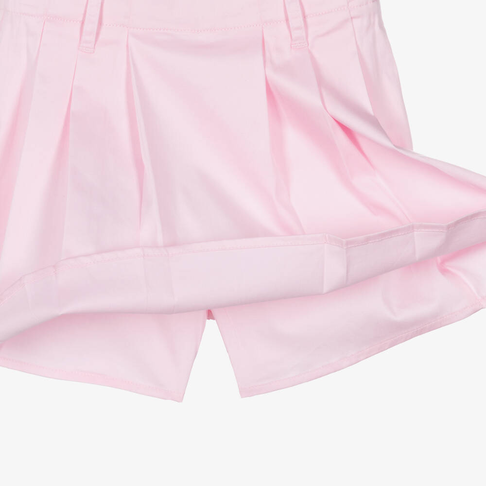 iDO-Girls White T-Shirt & Pale Pink Skort Set | Childrensalon