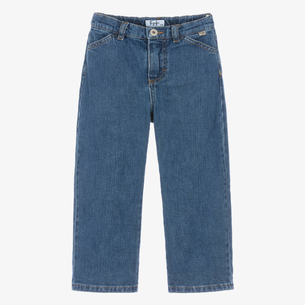 Il Gufo-Blue Barrel Leg Jeans | Childrensalon
