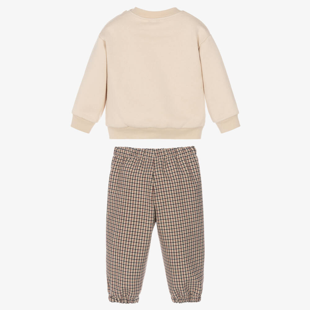 Il Gufo-Boys Beige & Brown Koala Trouser Set | Childrensalon