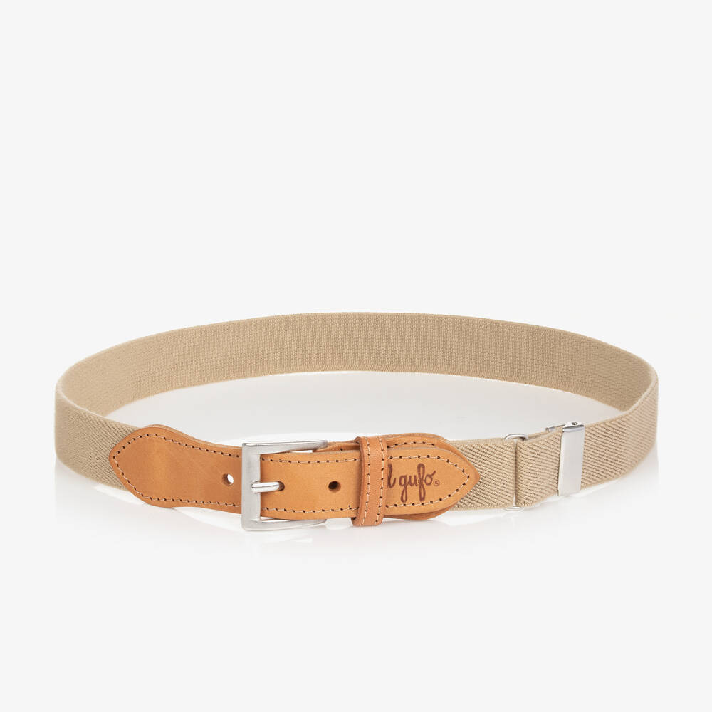 Il Gufo-Boys Beige Elasticated Belt | Childrensalon
