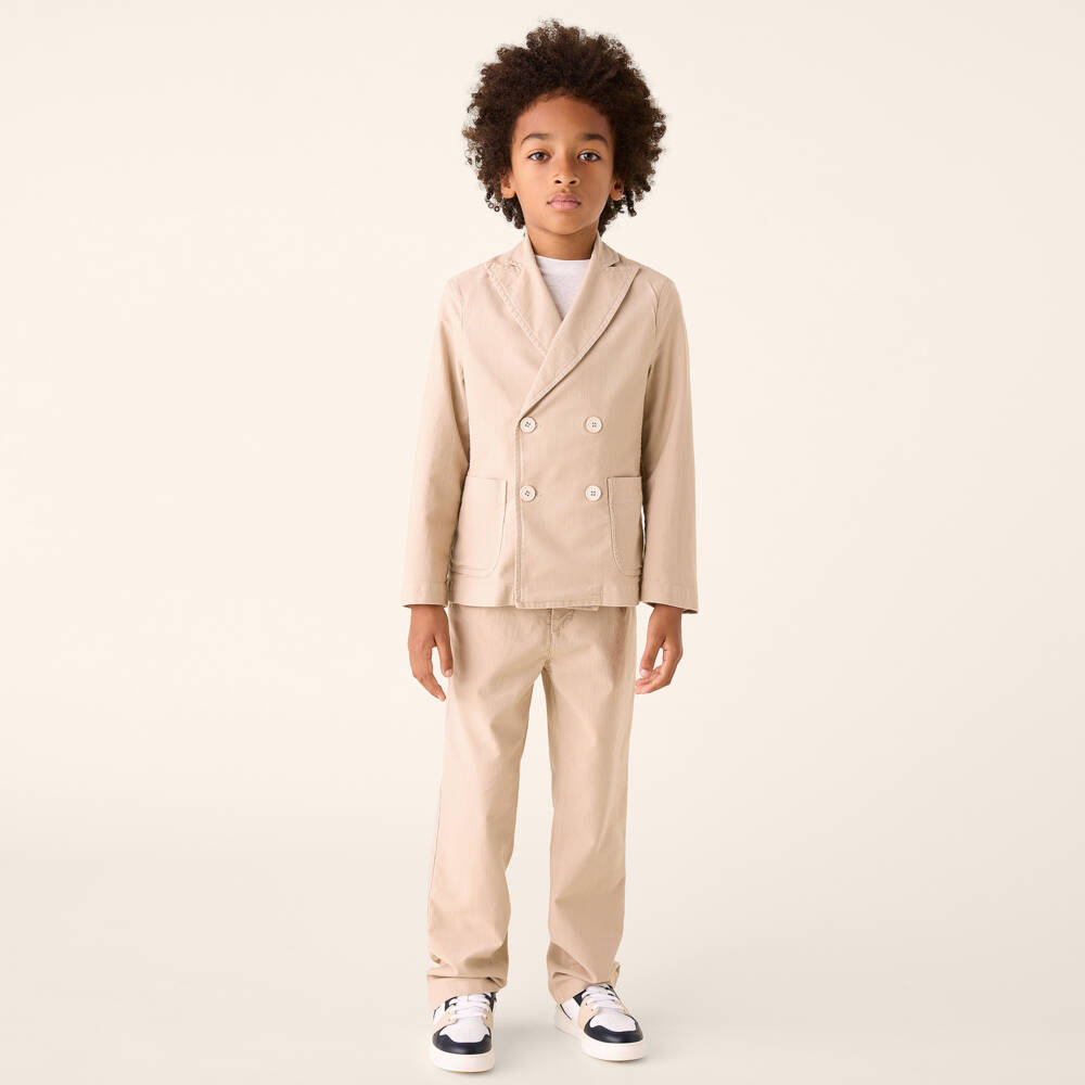 Il Gufo-Boys Beige Linen Trousers | Childrensalon