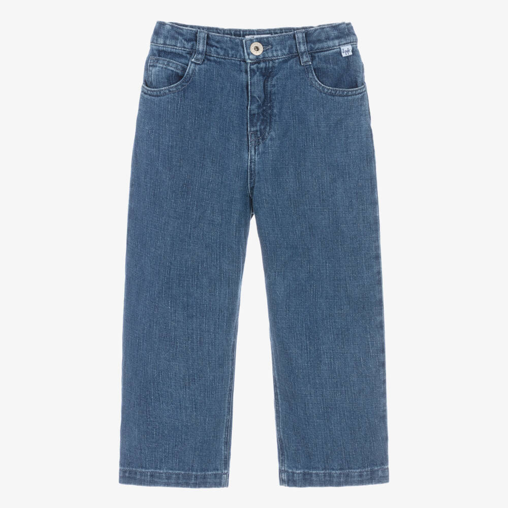 Il Gufo-Boys Blue Jeans with Curved Taper Legs | Childrensalon