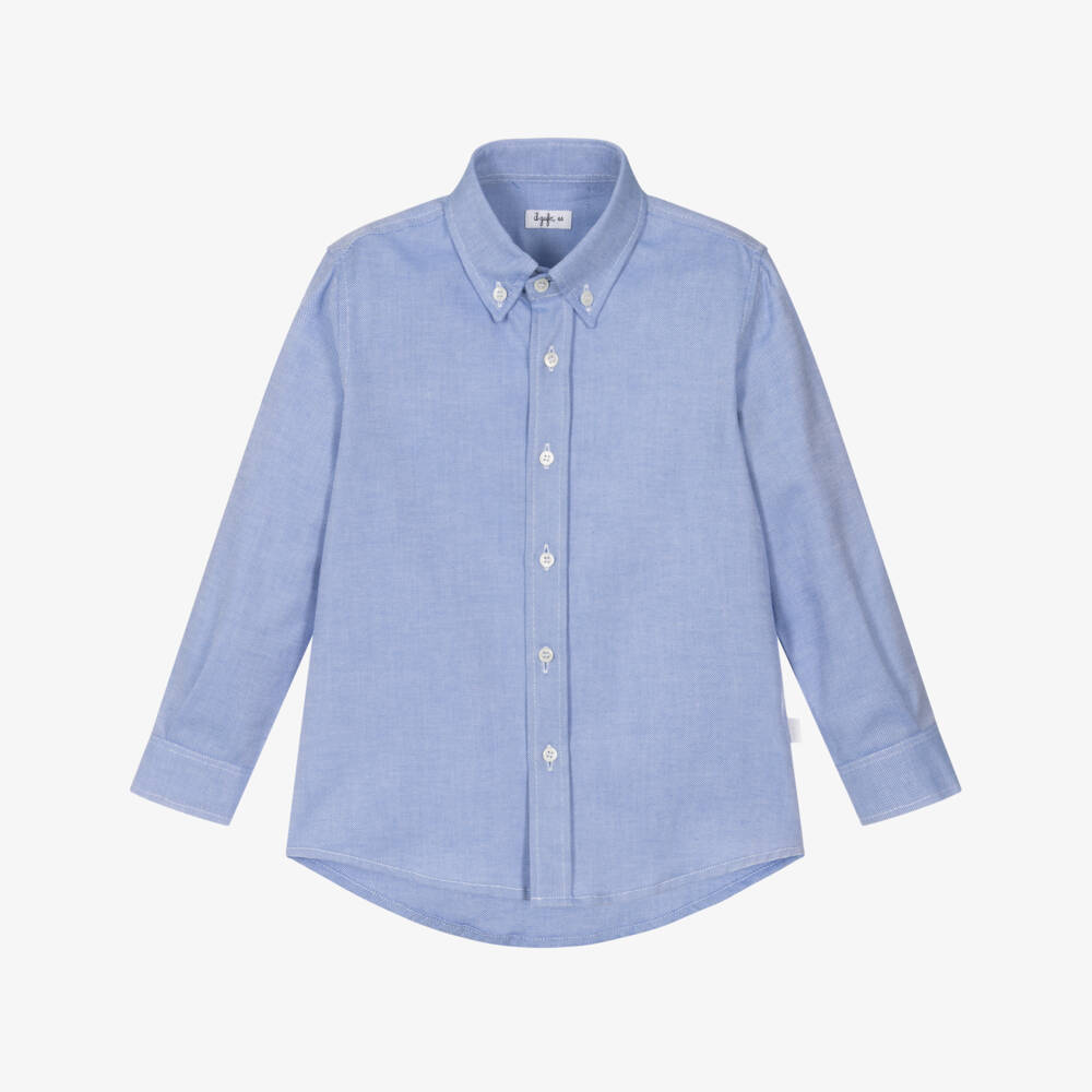 Il Gufo-Boys Blue Oxford Cotton Shirt | Childrensalon
