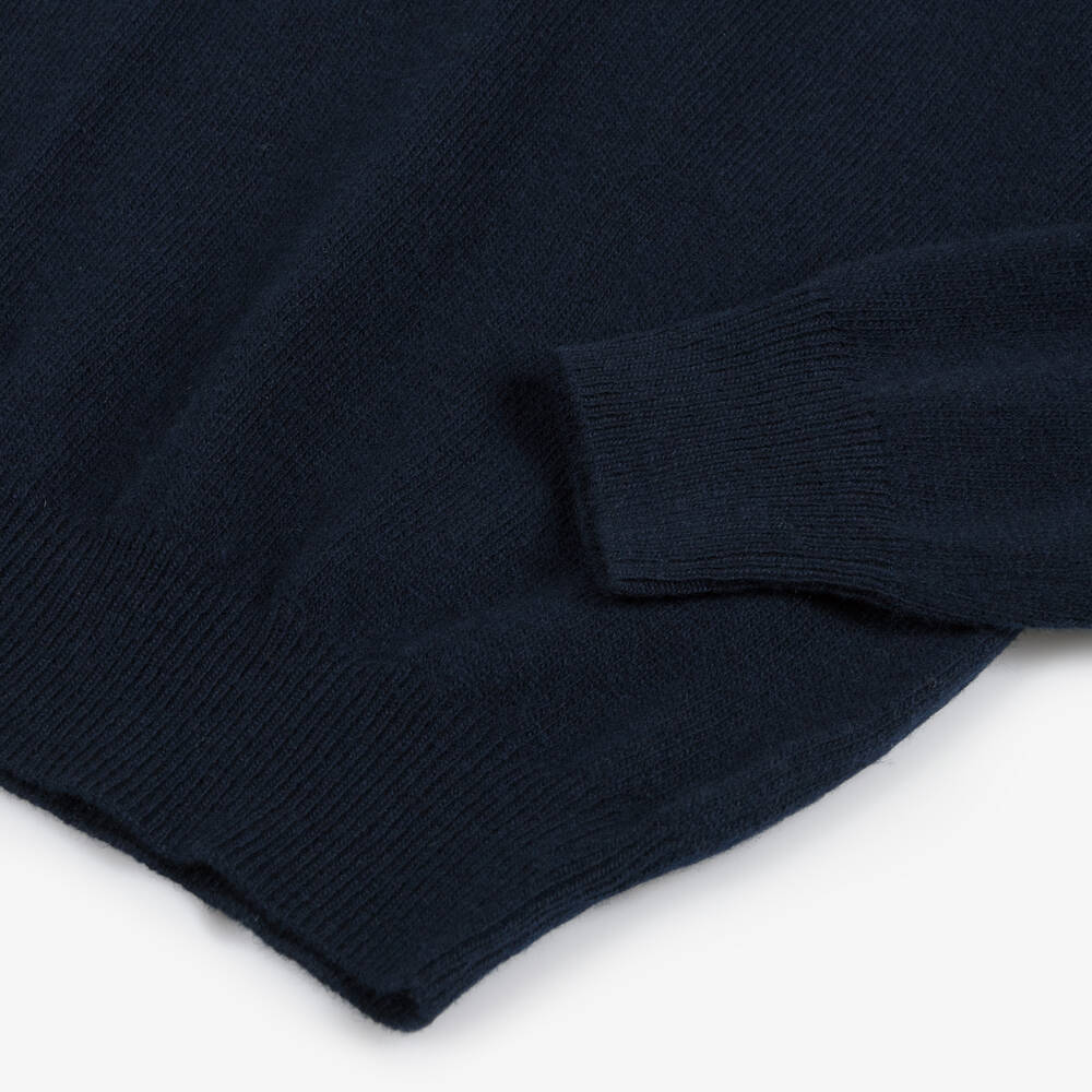 Il Gufo-Boys Blue Wool Roll Neck Sweater | Childrensalon