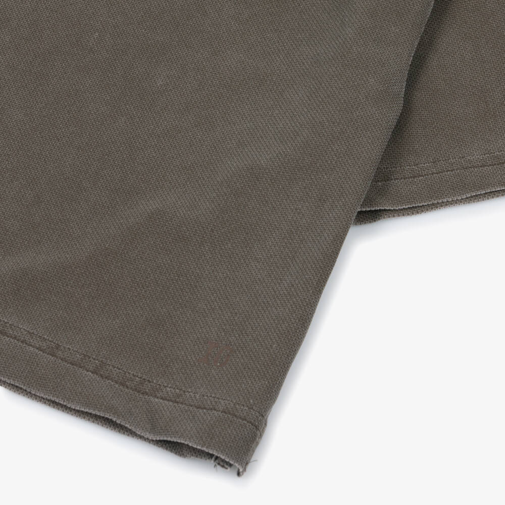 Il Gufo-Boys Brown Piqué Effect Shorts Sets | Childrensalon