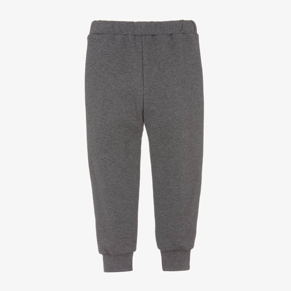 Il Gufo-Boys Dark Grey Cotton Jersey Joggers | Childrensalon