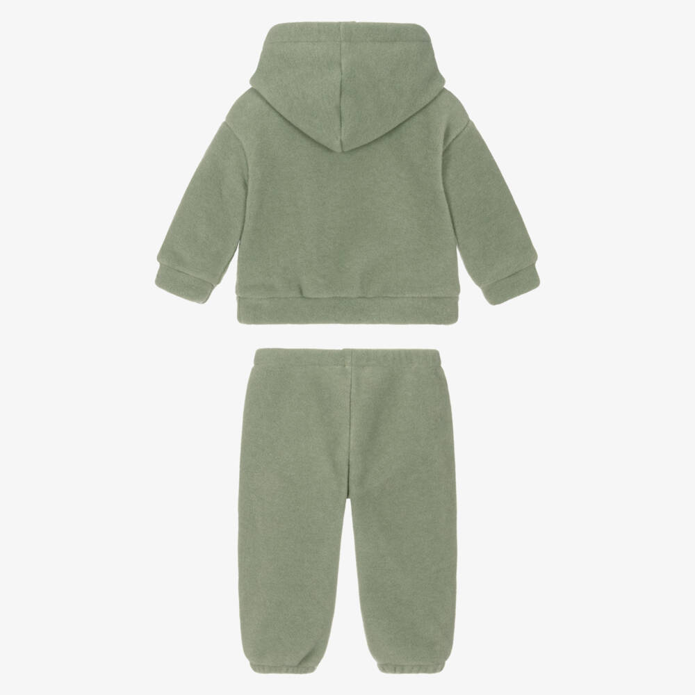 Il Gufo-Boys Green Fleece Bear Tracksuit | Childrensalon