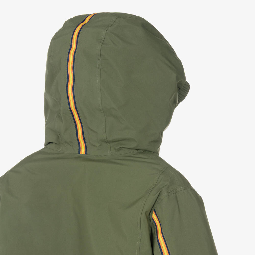 Il Gufo-Boys Green Water Resistant Padded K-Way Jacket with Hood | Childrensalon