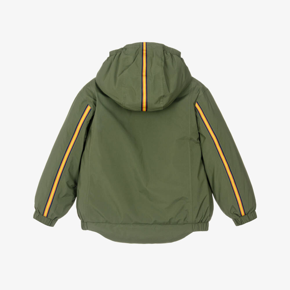Il Gufo-Boys Green Water Resistant Padded K-Way Jacket with Hood | Childrensalon