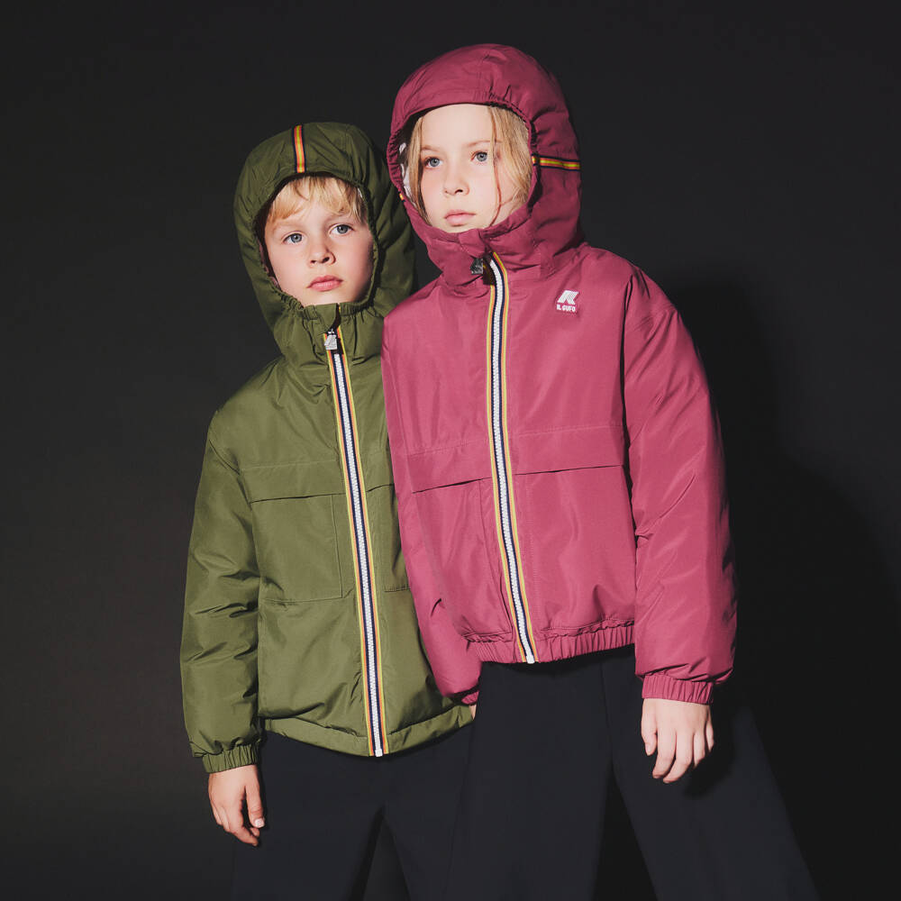 Il Gufo-Boys Green Water Resistant Padded K-Way Jacket with Hood | Childrensalon