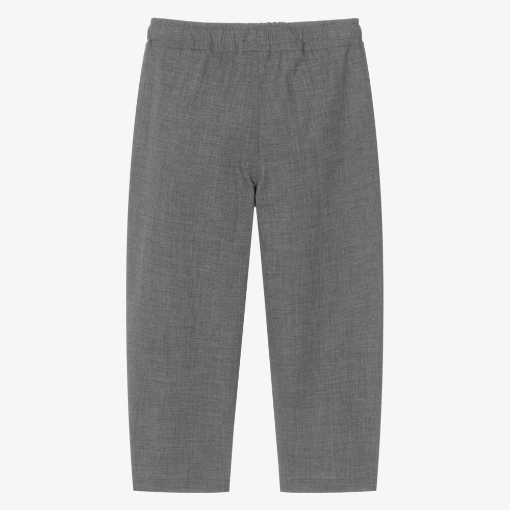 Il Gufo-Boys Grey Drawstring Trousers | Childrensalon