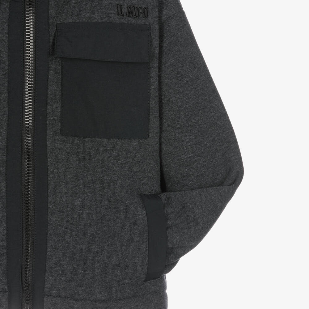 Il Gufo-Boys Grey Hooded Cotton Tracksuit | Childrensalon