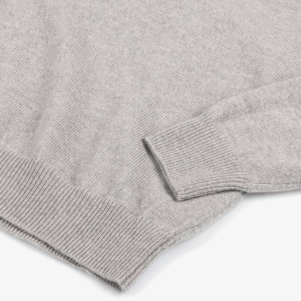 Il Gufo-Boys Grey Wool Roll Neck Sweater | Childrensalon
