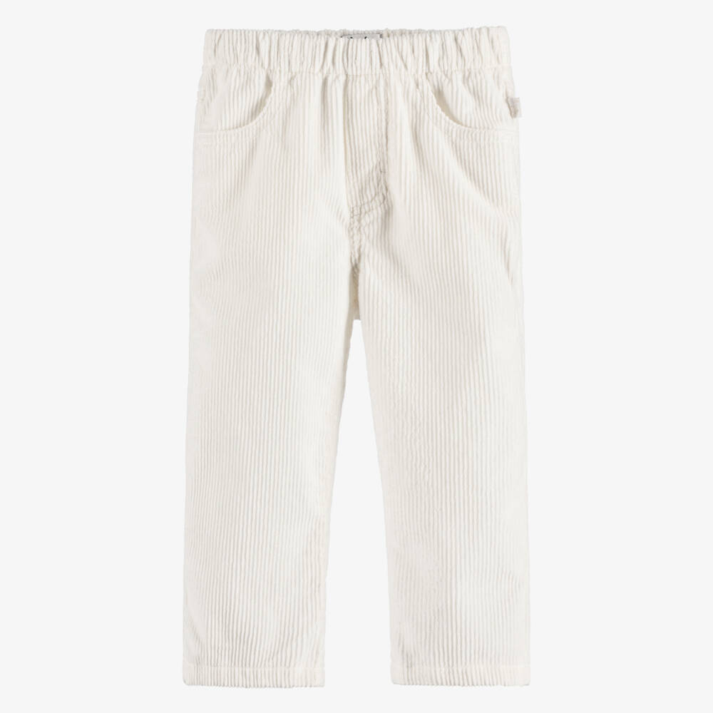 Il Gufo-Boys Ivory Corduroy Pull-On Trousers | Childrensalon
