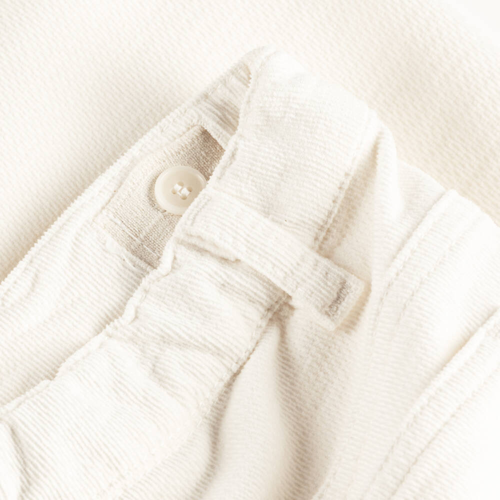 Il Gufo-Boys Ivory Cotton Relaxed Fit Trousers | Childrensalon