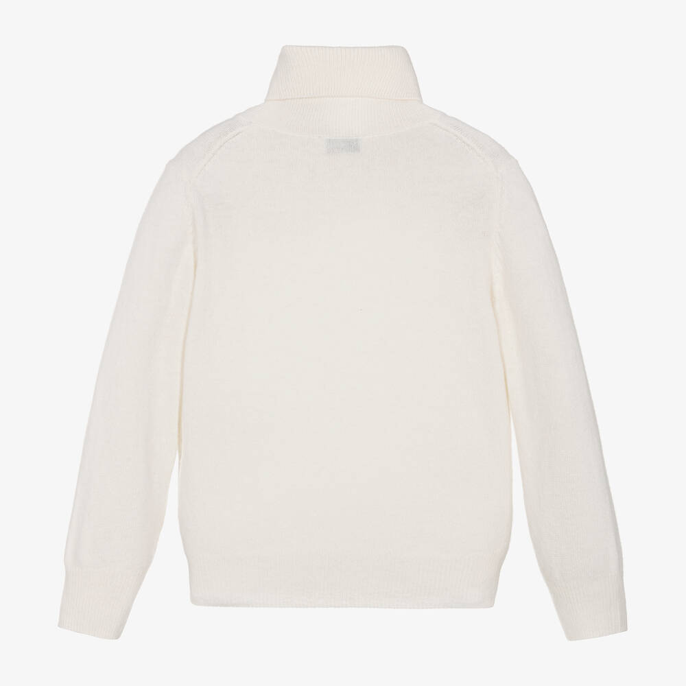 Il Gufo-Boys Ivory Wool Roll Neck Sweater | Childrensalon