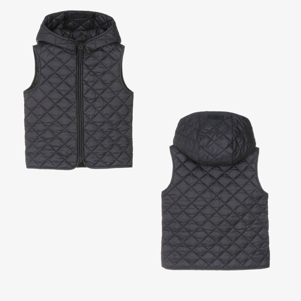 Il Gufo-Boys Navy Blue Felted 2-in-1 Coat | Childrensalon