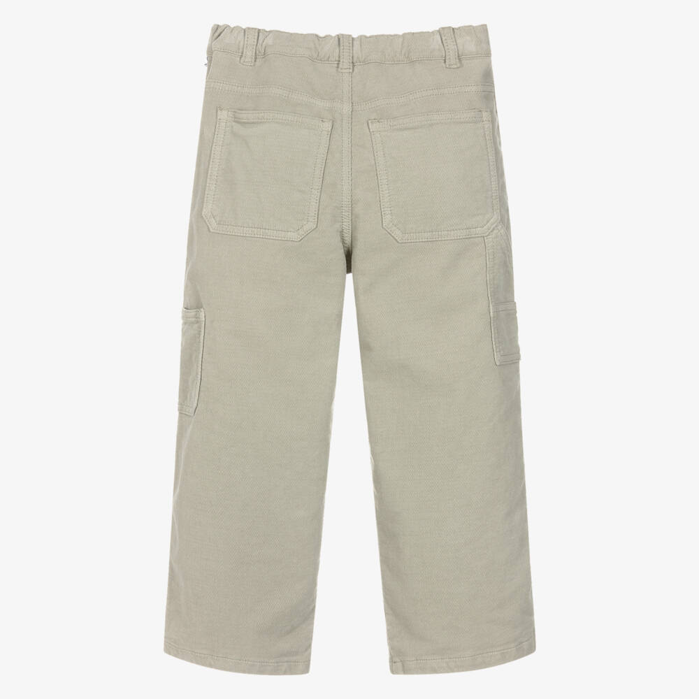 Il Gufo-Boys Sage Green Needle Cord Trousers | Childrensalon