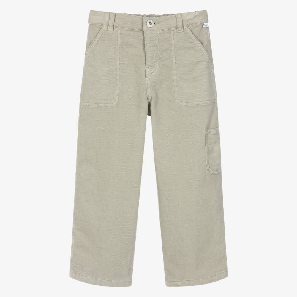 Il Gufo-Boys Sage Green Needle Cord Trousers | Childrensalon