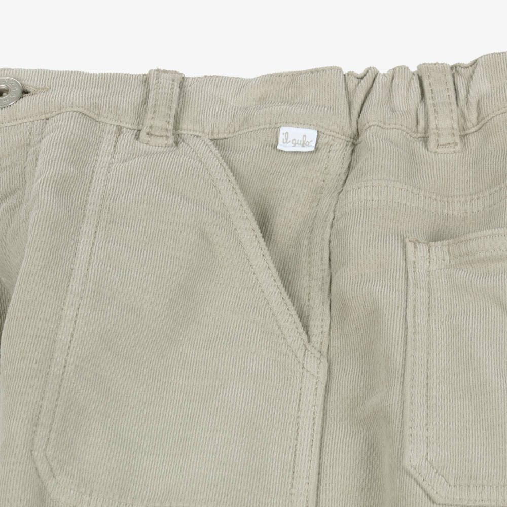 Il Gufo-Boys Sage Green Needle Cord Trousers | Childrensalon