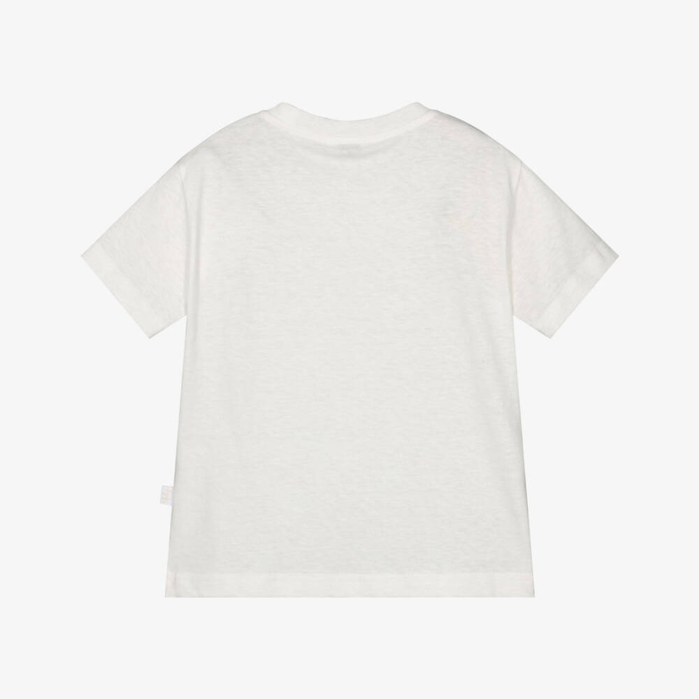 Il Gufo-Boys White T-Shirt with Chest Pocket | Childrensalon