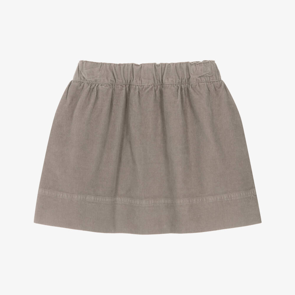 Il Gufo-Girls Beige Cotton Corduroy Skirt  | Childrensalon
