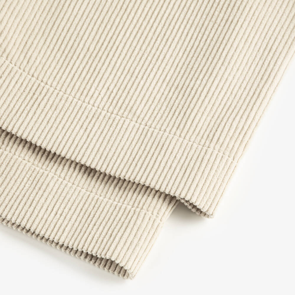Il Gufo-Girls Beige Wide Leg Corduroy Trousers | Childrensalon
