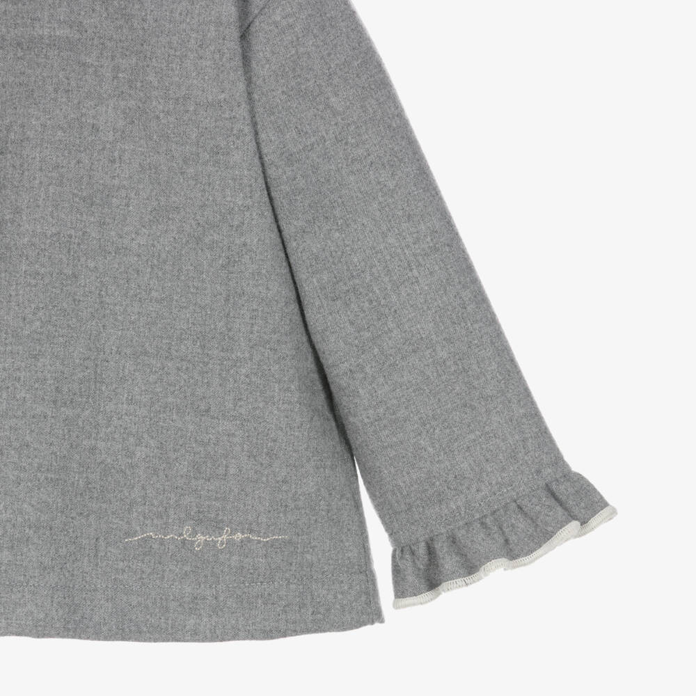 Il Gufo-Girls Grey Top & Trouser Set | Childrensalon