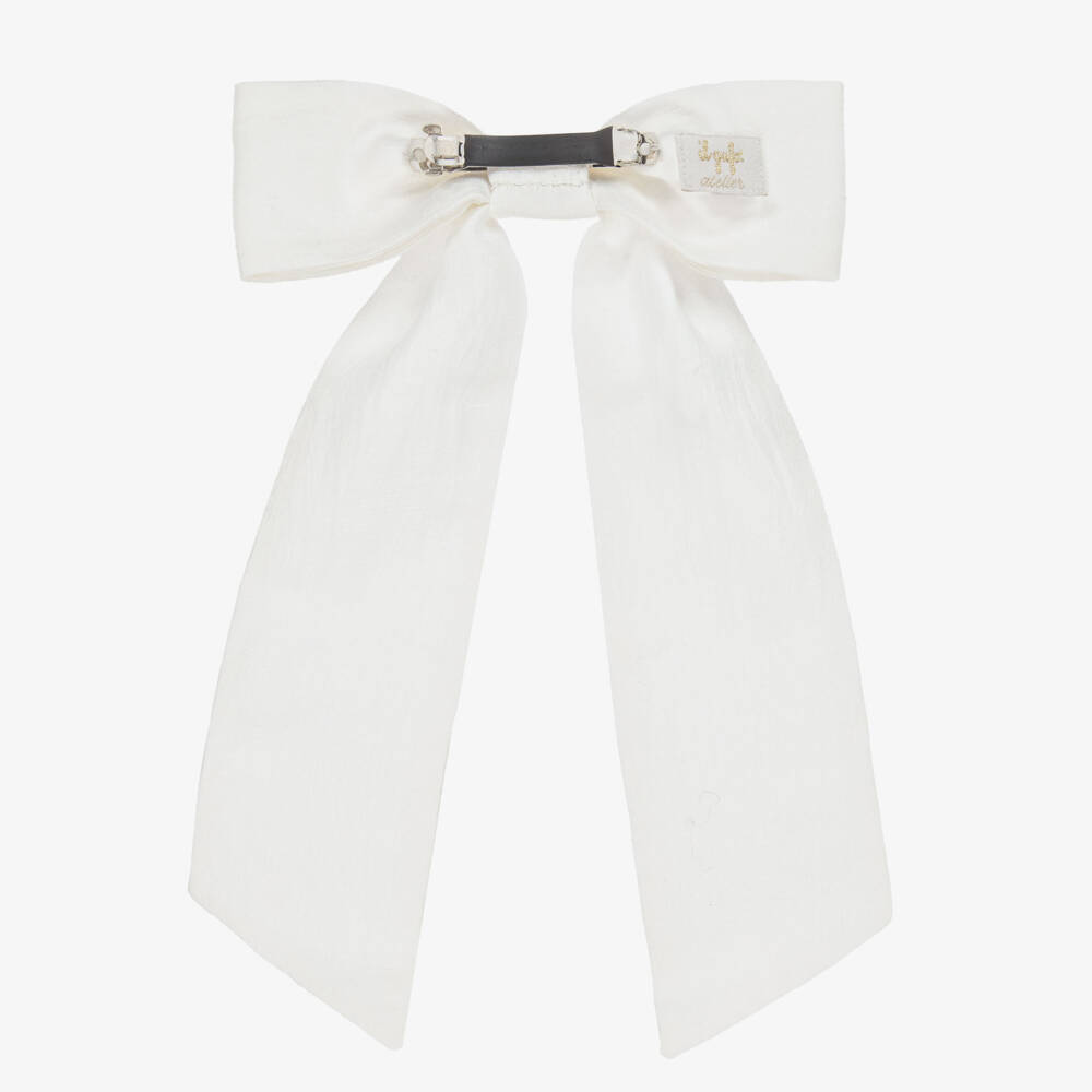 Il Gufo-مشبك شعر فيونكة كتان لون عاجي للبنات (16 سم) | Childrensalon