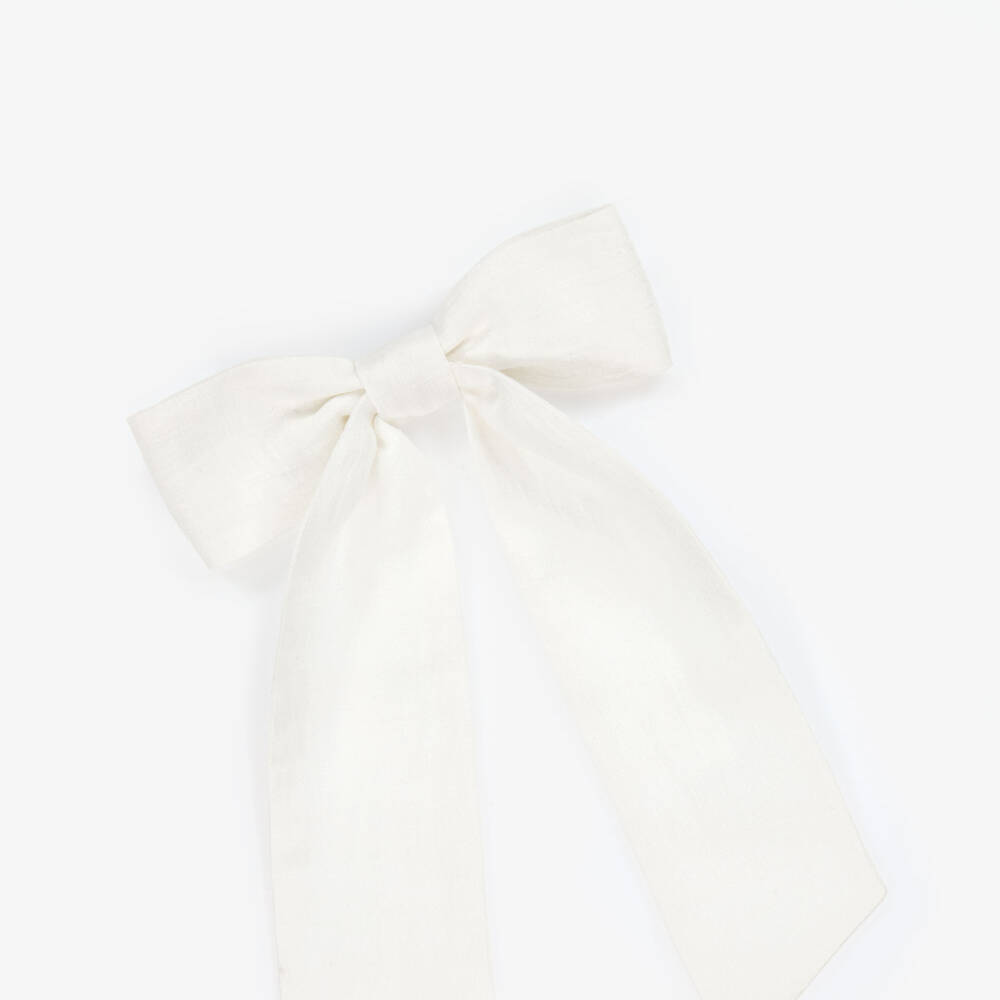 Il Gufo-مشبك شعر فيونكة كتان لون عاجي للبنات (16 سم) | Childrensalon