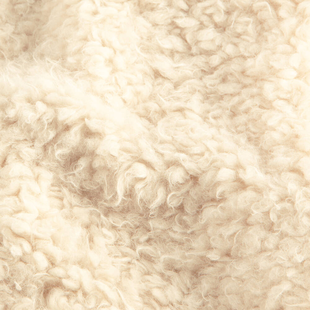 Il Gufo-Girls Ivory Sherpa Fleece Gilet | Childrensalon