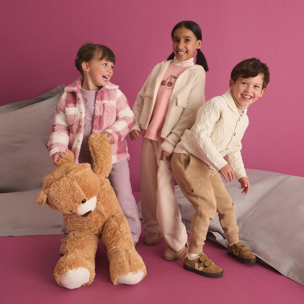 Il Gufo-Girls Lilac Purple Cotton Tracksuit with Ribbon Flowers | Childrensalon