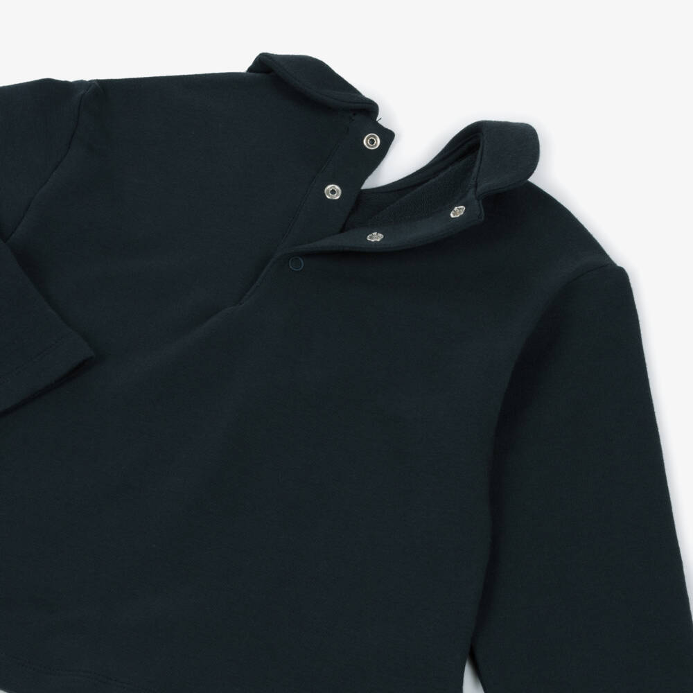 Il Gufo-Girls Navy Blue & Red Floral Needlecord Shorts Set | Childrensalon