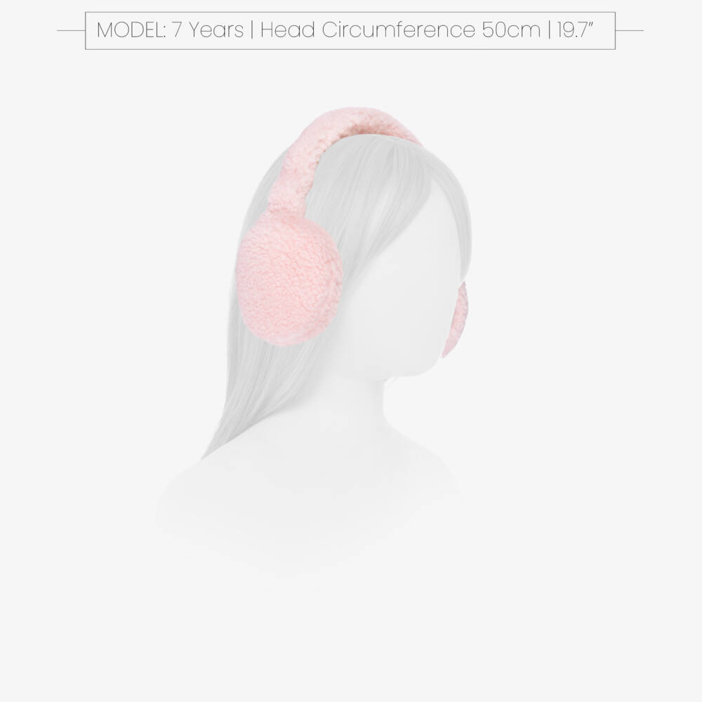 Il Gufo-Girls Pale Pink Sherpa Fleece Earmuffs | Childrensalon