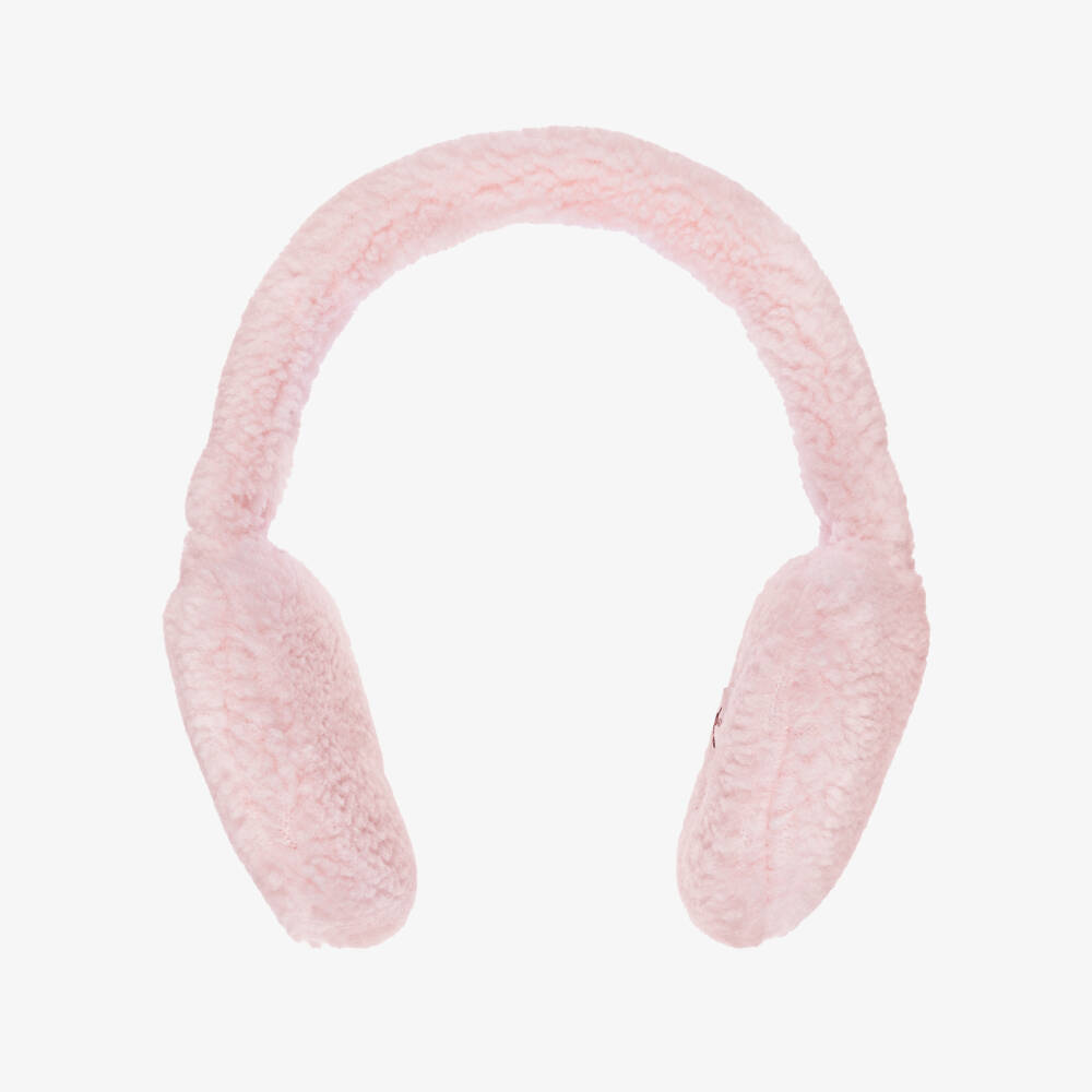 Il Gufo-Girls Pale Pink Sherpa Fleece Earmuffs | Childrensalon