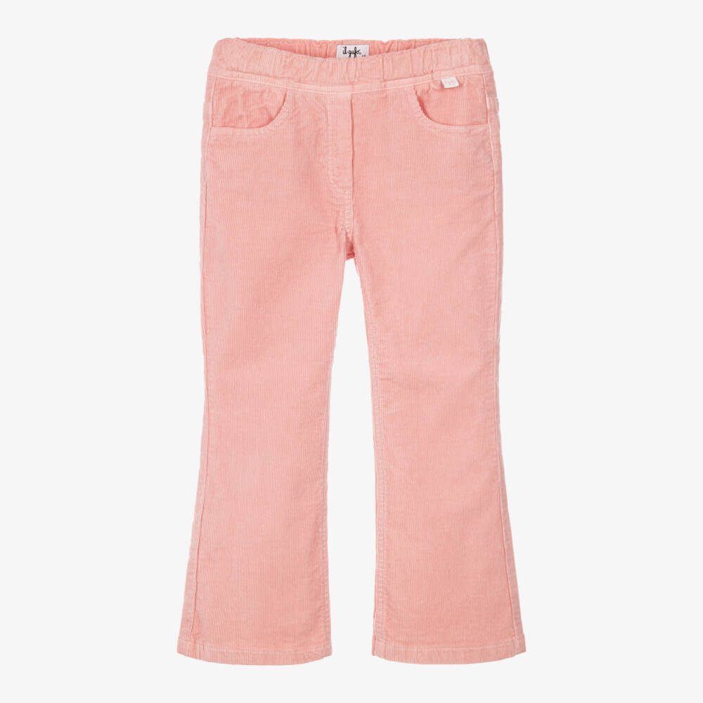 Il Gufo-Girls Pink Cotton Corduroy Trousers | Childrensalon