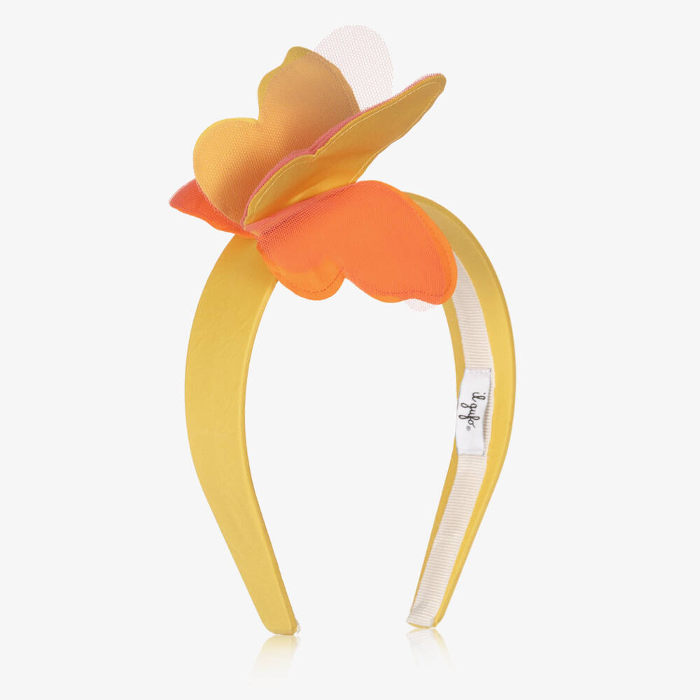 Il Gufo-Girls Yellow Butterfly Hairband | Childrensalon