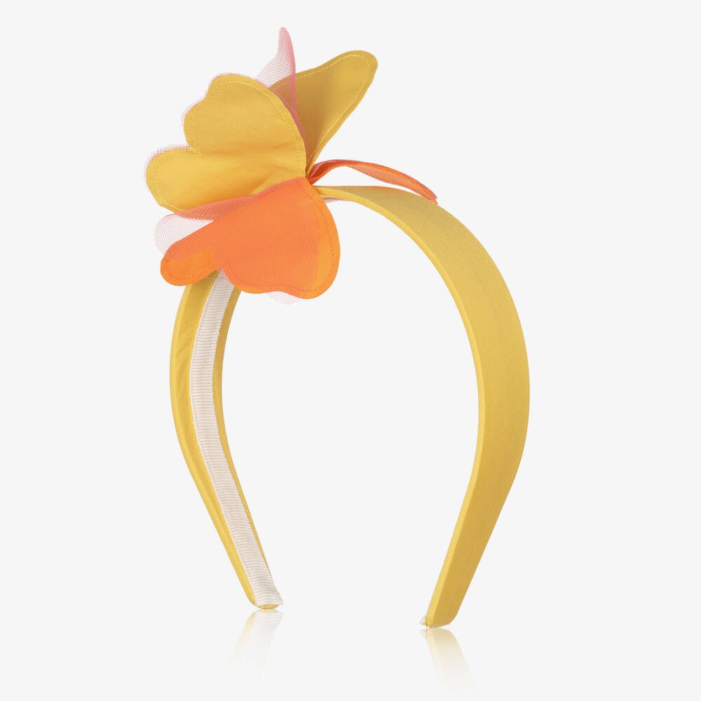 Il Gufo-Girls Yellow Butterfly Hairband | Childrensalon